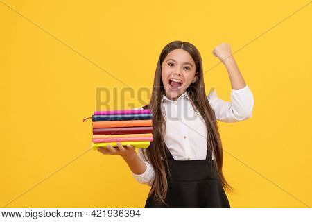 Successful Intellectual Child. Pass Exams Perfectly. Bookish Kid In Grammar School.