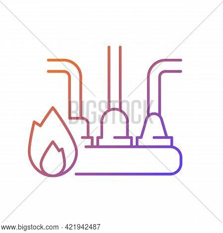 Circuit Overload Gradient Linear Vector Icon. Excessive Electricity Usage. Supplying Power To Severa