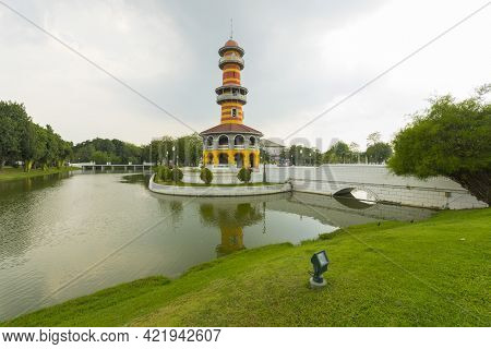 Withun Thasana  Tower In Bang Pa-in Royal Palace Or The Summer Palace In Ayutthaya Province, Thailan