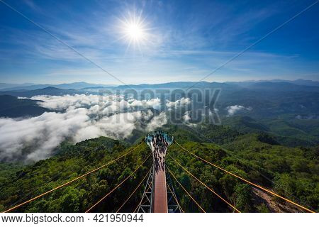 Tourist Visited Sea Of Fog In The Morning,  Longest Skywalk In Asia, Aiyerweng, Betong, Yala, Thaila