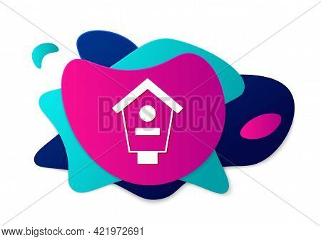 Color Bird House Icon Isolated On White Background. Nesting Box Birdhouse, Homemade Building For Bir