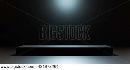Dark Futiristic Modern Product Showcase With Spot Lighting 3d Render Illustration