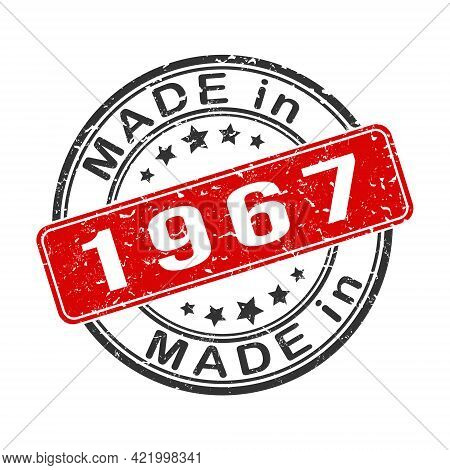 Imprint Of A Seal Or Stamp With The Inscription Made In 1967. Label, Sticker Or Trademark. Editable 