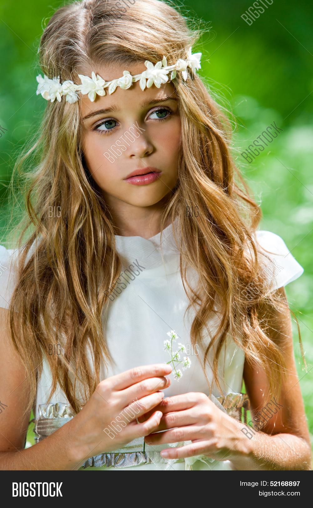 Cute Girl White Dress Image & Photo (Free Trial) Bigstock