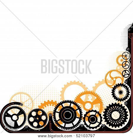 Mechanical Cog Wheel Frame.