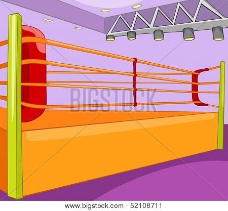 Boxing Ring. Cartoon Background. Vector Illustration EPS 10.