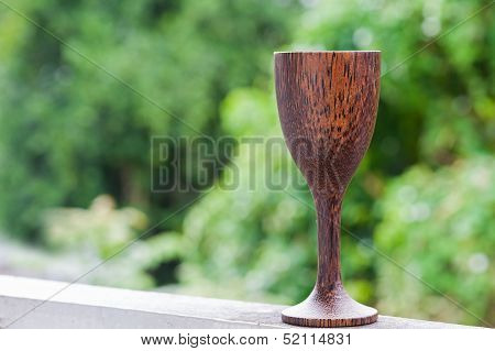 Glass wine wood