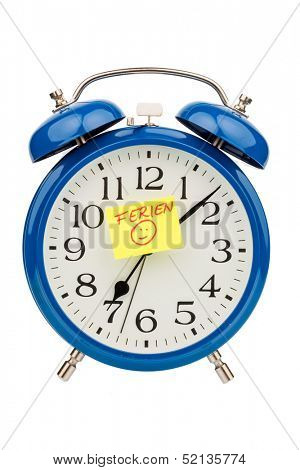 insights with a sticky note with the inscription holiday on the dial.