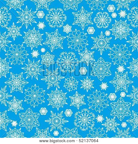 Seamless Pattern With White Snowflakes On A Blue Background.winter Background.vector