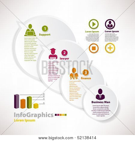 Modern Infographic Template For Business Design With Speech Baloon