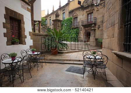 BARCELONA, SPAIN - MAY 11: Poble Espanyol in Barcelona, Spain on May 11, 2013.Traditional architectural complex. It was constructed in 1929, for the Barcelona International Exhibition.