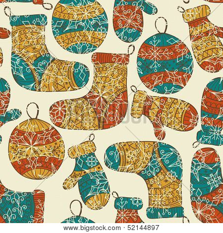 Vector Seamless Winter Chrostmas Pattern