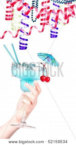 hand with alcohol cocktail