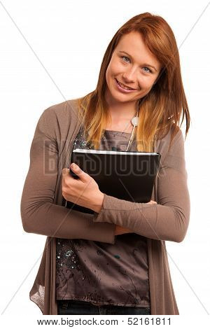 Young Teacher With Folder In Her Hands