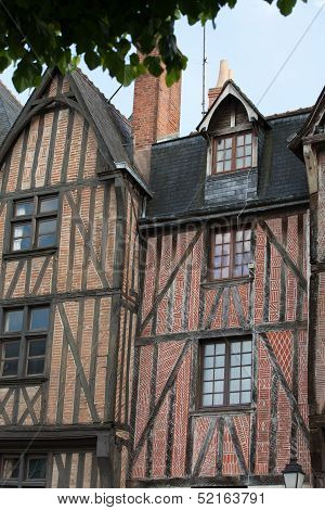 Half-timbered house in Tours Loire Valley France