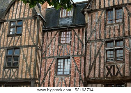 Half-timbered house in Tours Loire Valley France