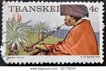 Republic Of South Africa - Circa 1976: A Stamp Printed In Transkei Shows Transkei Matron, Circa 1976
