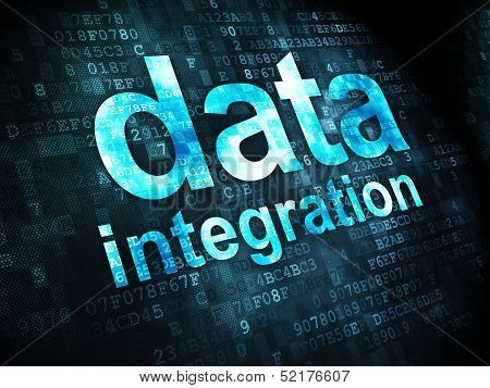 Information concept: Data Integration on digital background