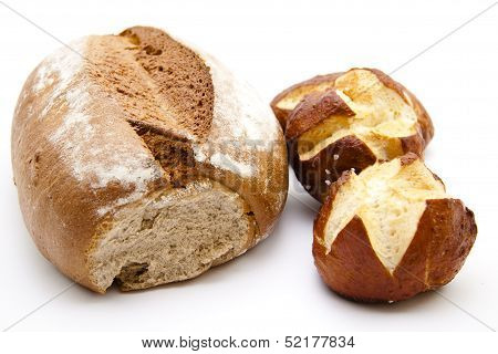 Lyes bread roll with crust bread