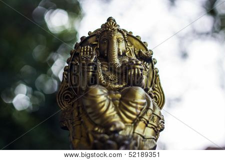 Ganesha Statue And Bokeh