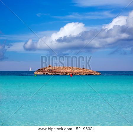Illetes Illetas island in formentera beach at Balearic Islands of spain