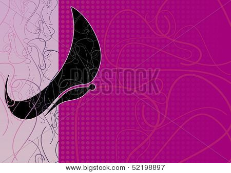 Black Butterfly On A Violet Background