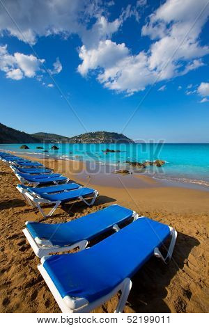 Ibiza Aigues Blanques Aguas Blancas Beach at Santa Eulalia Balearic Islands of spain