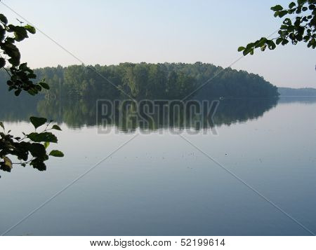 Lake, Island And Bank