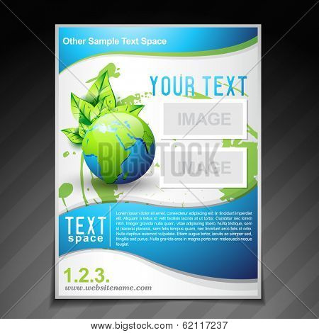 vector eco friendly brochure flyer template illustration