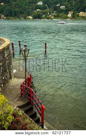 stairs to the lake Maggiore, Italy