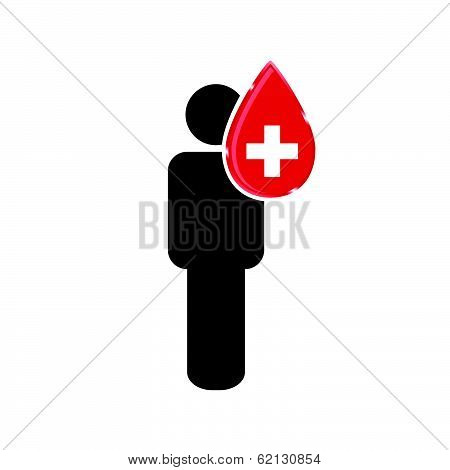 Blood Donation With Man Vector