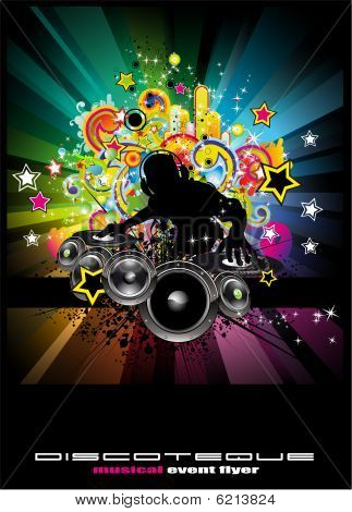 Fondo de evento de música para discoteca Flyers