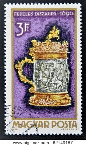 A stamp printed in Hungary shows Tankard 1690