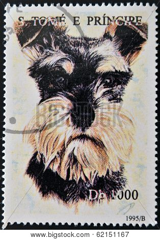 A stamp printed in Sao Tome shows a dog