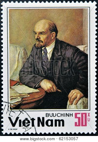 stamp shows Lenin a Russian revolutionary Bolshevik leader communist