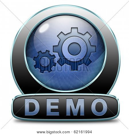 Demo download button or icon for free trial demonstration