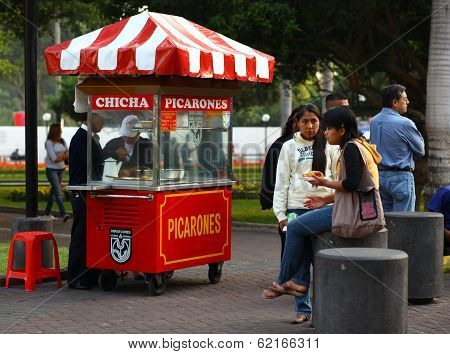 Picarones Stand in Lima, Peru