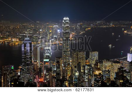 Victoria harbour at twilight
