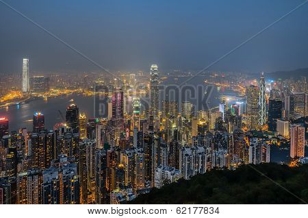 Victoria harbour at twilight