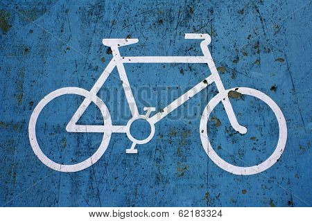 Close up of Blue Bike Lane Sign
