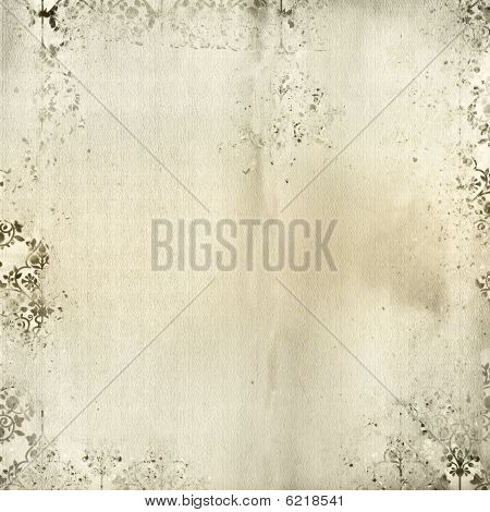 Elfenben Damask Print