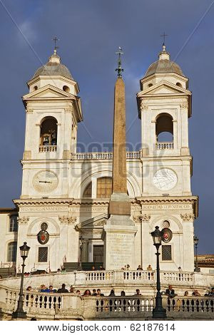 Church Of Trinita Dei Monti (spanish Steps) In Rome, Italy