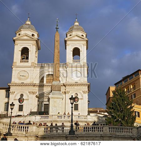 Church Of Trinita Dei Monti (spanish Steps) In Rome, Italy