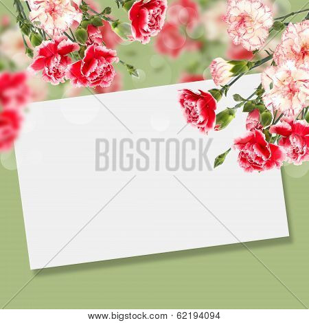Postcard With Elegant  Flowers And Empty  Place For Your Text