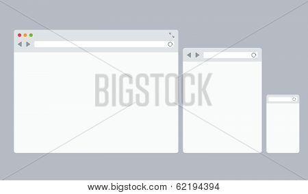 Flat vector browser templates