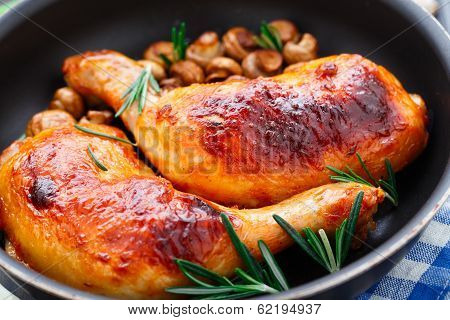 Roasted chicken legs