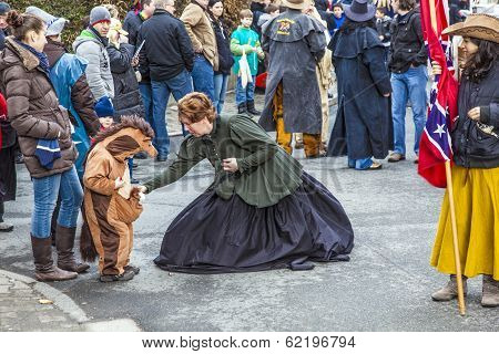 The Carnival  Parade  Moves Through The City