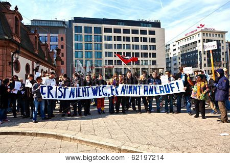 People Demonstrate For Return Of Karl Theodor Zu Guttenberg Into Politics
