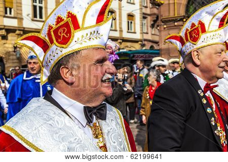 Carnival People Move To The Roemer With Music To Enter The Town Hall