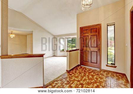 Empty House Interior With Open Floor. Entrance Hallway